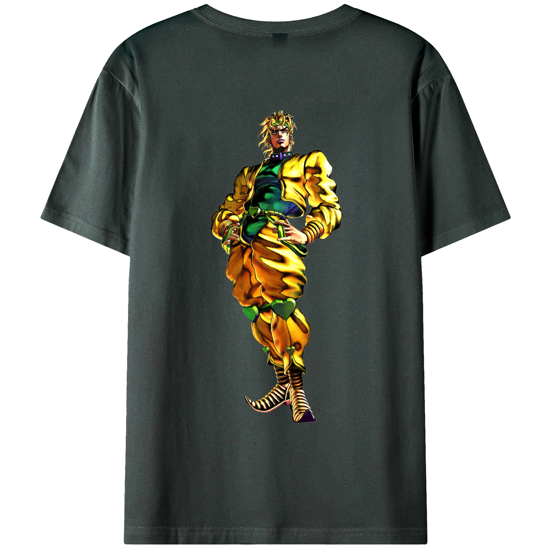 （画像用） ジョジョの奇妙な冒険 ディオ?ブランドー JoJo's Bizarre Adventure Dio Brando 綿100％ メンズ半袖Tシャツ（バックプリント） 通気性